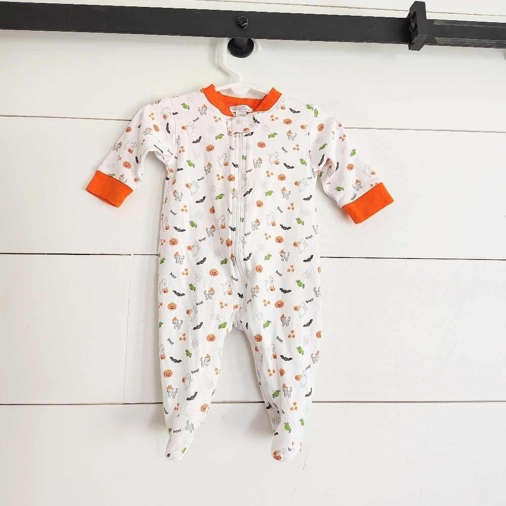 Kissy Kissy Fall Pumpkins Ghosts Bats Cats Spiders Halloween Sleeper 3-6 Months